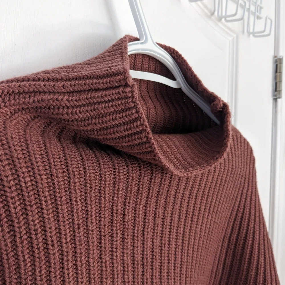 Aritzia Wilfred Montpelier Merino Wool Turtleneck Sweater mauve XS - Picture 7 of 8
